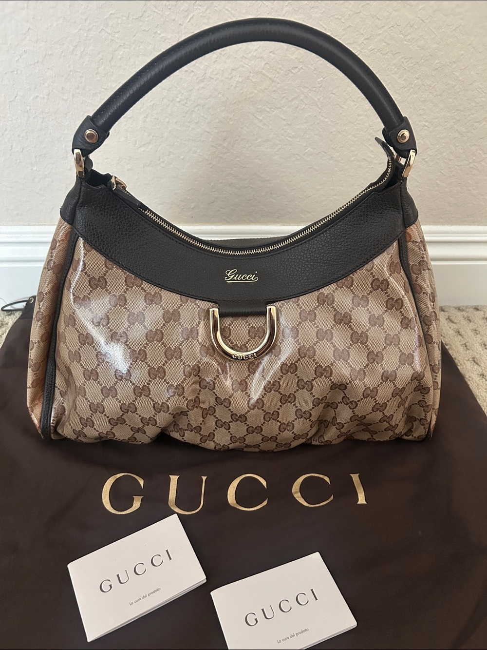 Gucci GG Supreme Brown and Black
Hobo Bag